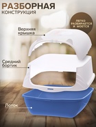 Туалет-домик 36×51×37 см, бело-синий - Фото 2