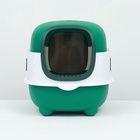 Туалет закрытый с УФ-лампой для уничтожения запаха 39×56×40 см, зелёный - Фото 8