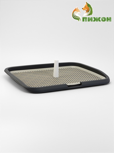 Туалет открытый, 65×6.5×5 см, со столбиком, пластик, серый