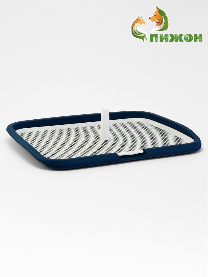 Туалет открытый, 65×50×6 см, со столбиком, пластик, синий - Фото 1