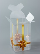 Складная прозрачная коробка из PVC, для упаковки подарков, «Золотой бантик», 6×6×10 см 9922192