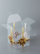 Складная прозрачная коробка из PVC, для упаковки подарков, «Золотой бантик», 12×12×15 см 9922194