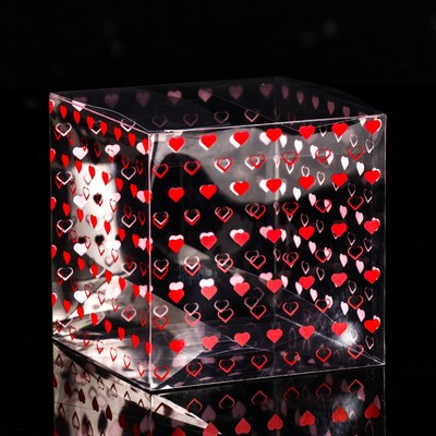 Складная коробка из PVC "Сердечки", 11 x 11 x 11 см