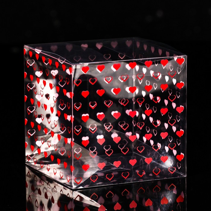 Складная коробка из PVC "Сердечки", 11 x 11 x 11 см - Фото 1