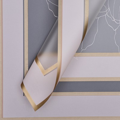 Пленка для цветов матовая, «Цветы с каймой», 58×58 см, розовый