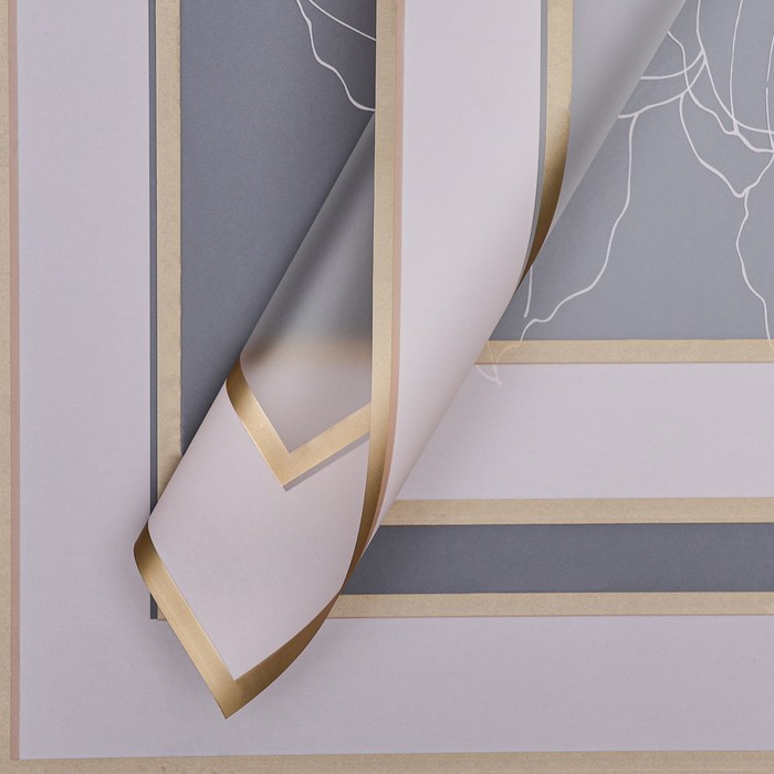 Пленка для цветов матовая, «Цветы с каймой», 58×58 см, розовый - Фото 1