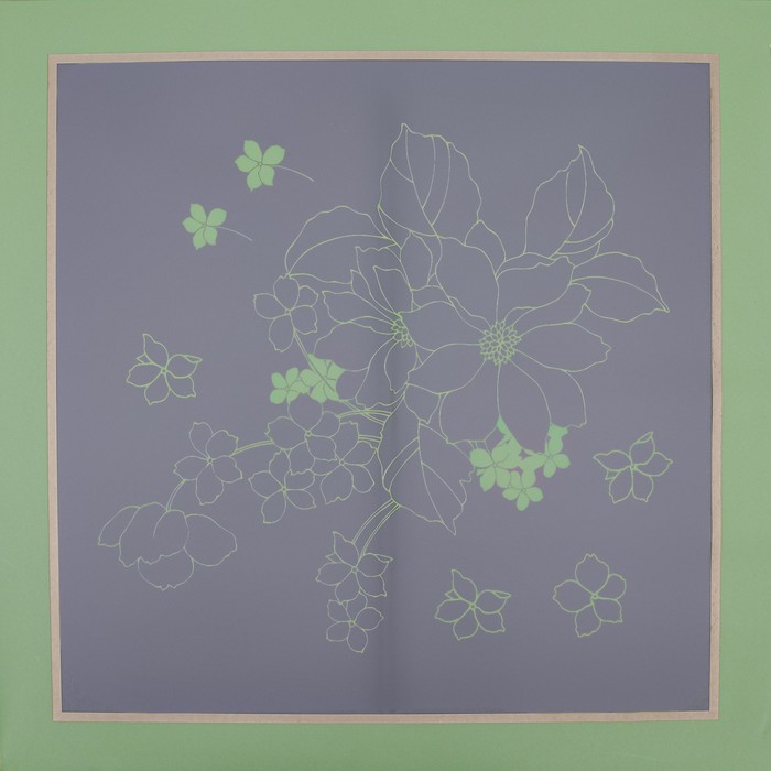 Пленка для цветов матовая, "Цветы с каймой", 58х58см, зелёный