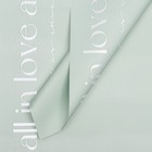 Пленка для цветов и букетов, матовая, «Любовь», 57×57 ±1 см, зелёный - Фото 1