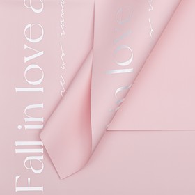 Пленка для цветов матовая, "Любовь", 58х58см, розовый