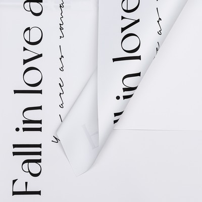 Пленка для цветов матовая, «Любовь», 58×58 см, белый