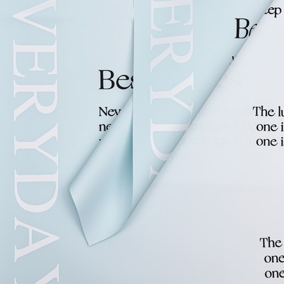 Пленка для цветов матовая, «Счастье каждый день», 58×58 см, голубой