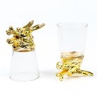 Набор подарочный 3 в 1 «Гриндер» : 2 рюмки по 30 мл, колода пластиковых карт, стекло, металл, золотистый - Фото 2