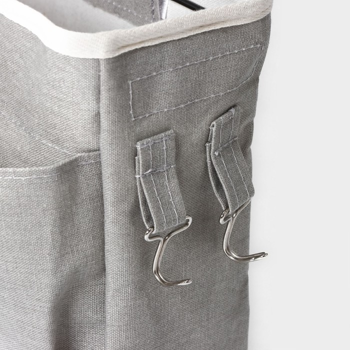 Органайзер подвесной с карманами LaDо́m, 3 отделения, 30×10×20 см, цвет серый