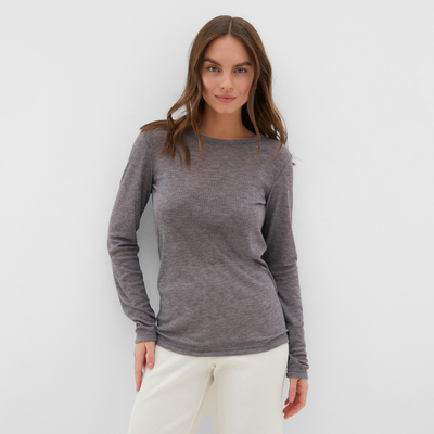 Лонгслив женский KAFTAN: Basic line, серо-фиолетовый, размер 40-42