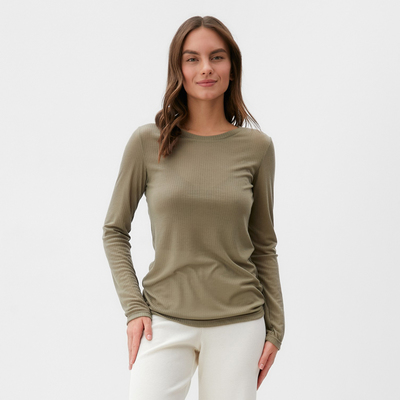 Лонгслив женский KAFTAN: Basic line, хаки, размер 48-50