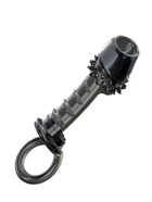 Насадка на пенис с кольцом на мошонку, массажная, открытая, черный - Фото 2