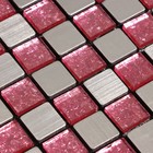 Панель самоклеящаяся 30*30см мозаика клетка розовая - фото 23525785