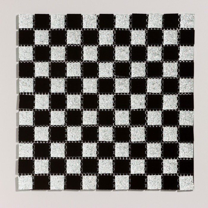 Панель самоклеящаяся 30*30см мозаика клетка черно-белая - Фото 1