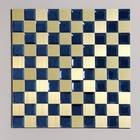 Панель самоклеящаяся 30*30см мозаика клетка сине-золотая - фото 12056690