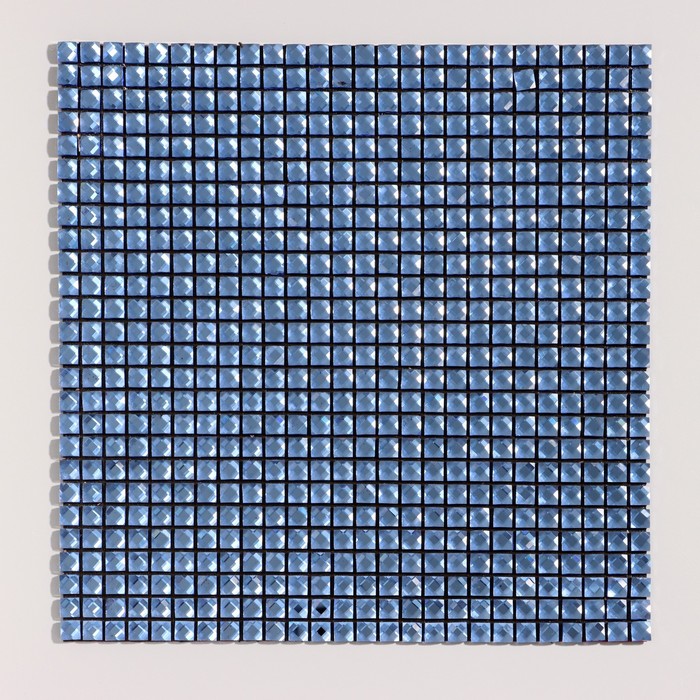 Панель самоклеящаяся 30*30см мозаика клетка синяя - Фото 1
