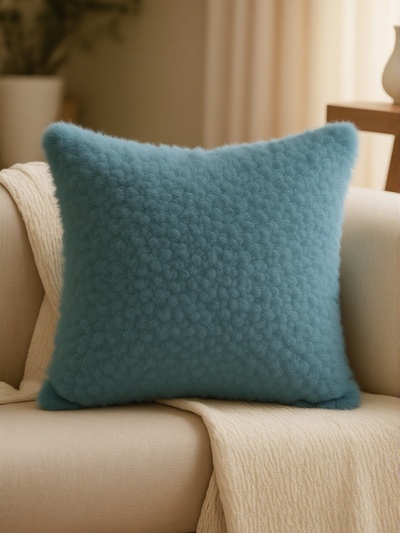 Наволочка декоративная Этель Boucle 43×43 см, цвет синий, полиэстер