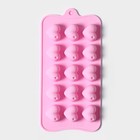 Форма для конфет и шоколада Доляна «Сердечки», силикон, 19.5×10×1.8 см, 15 ячеек (2.7×2.3 см), МИКС - Фото 3