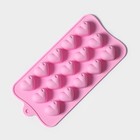 Форма для конфет и шоколада Доляна «Сердечки», силикон, 19.5×10×1.8 см, 15 ячеек (2.7×2.3 см), МИКС - Фото 4