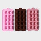 Форма для шоколада Доляна «Сердечки», силикон, 19,5×10×1,8 см, 15 ячеек (2,7×2,3 см), цвет МИКС - Фото 7
