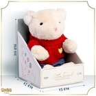 Мягкая игрушка Little Friend, новогодний мишка в красном свитере, 21 см - фото 4129585