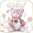 Мягкая игрушка "Little Friend", медведь, цвет розовый - фото 109556651