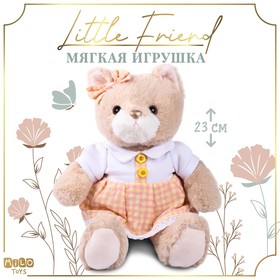 Мягкая игрушка Little Friend, кошечка в персиковом платье, 23 см 9905651