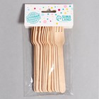 Вилки деревянные, 14 см, 12 шт - Фото 3