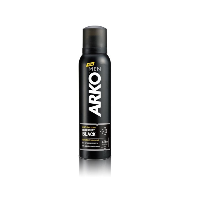 Дезодорант-спрей мужской для мужчин Arko Black, антибактериальный, 150 мл - Фото 1
