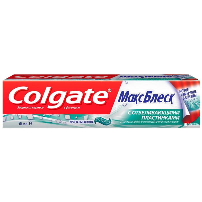 Паста зубная Colgate «Макс Блеск», с отбеливающими пластинками, 50 мл - Фото 1