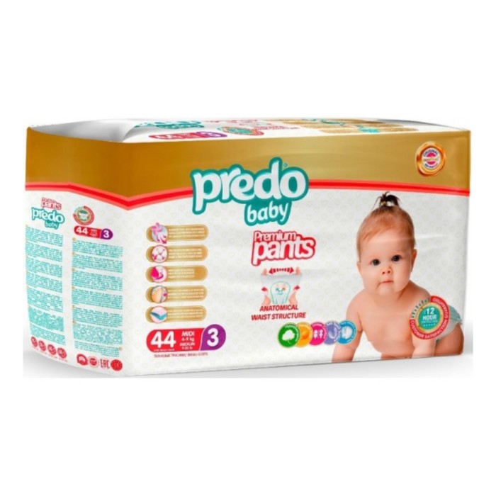 Подгузники-трусики Predo Baby Premium Pants, размер 3, 4-9 кг, 44 шт - Фото 1
