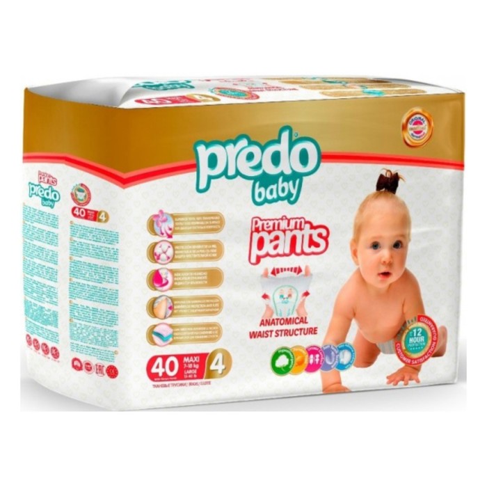 Подгузники-трусики Predo Baby Premium Pants, размер 4, 7-18 кг, 40 шт - Фото 1