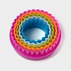 Формы для печенья Доляна «Волна», набор 5 шт., 10×10×3.5 см, пластик, МИКС - Фото 4