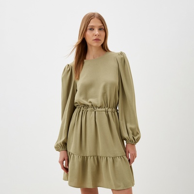 Платье мини женское со сборкой MIST, размер 42, оливковое
