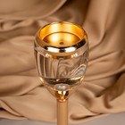 Подсвечник металл, стекло на 1 свечу «Безмятежность», цвет золото 11 х 11 х 25.5 см - Фото 16