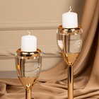 Подсвечник металл, стекло на 1 свечу «Безмятежность», цвет золото 11 х 11 х 25.5 см - Фото 20