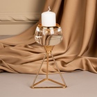 Подсвечник металлический «Изысканность», стекло, на 1 свечу, цвет золото, 9.5×9.5×17 см - Фото 14