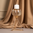 Подсвечник металлический «Изысканность», стекло, на 1 свечу, цвет золото, 9.5×9.5×17 см - Фото 16