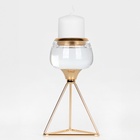 Подсвечник металлический «Изысканность», стекло, на 1 свечу, цвет золото, 9.5×9.5×17 см - Фото 3