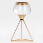 Подсвечник металлический «Изысканность», стекло, на 1 свечу, цвет золото, 9.5×9.5×17 см - Фото 4