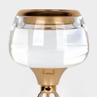 Подсвечник металлический «Изысканность», стекло, на 1 свечу, цвет золото, 9.5×9.5×17 см - Фото 6