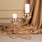 Подсвечник металлический «Изысканность», стекло, на 1 свечу, цвет золото, 9.5×9.5×17 см - Фото 9