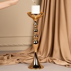 Подсвечник металл на 1 свечу «Ричард» цвет золото 12.5 х 12.5 х 44 см - Фото 7