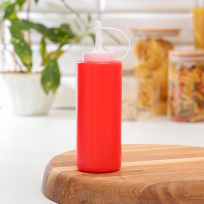 Бутылка для соуса, 400 мл, 5.7×19.2 см, пластик, красная