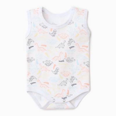 Боди Bloom Baby Дино без рукавов, р. 80 см, белый