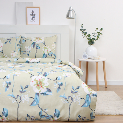 Постельное бельё 1,5сп Экономь и Я Flower, 143х215см, 145х214см, 50х70см-1шт, микрофибра, 60г/м2